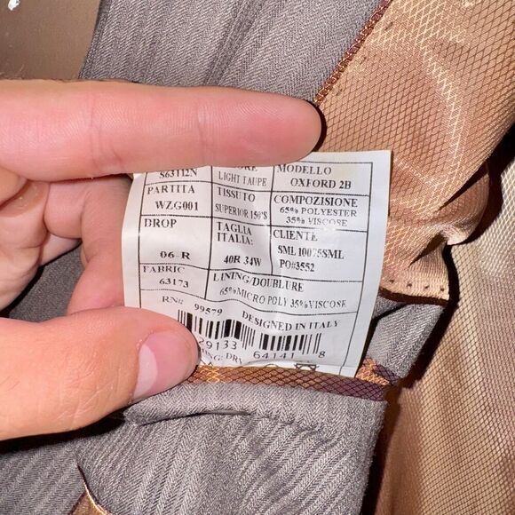 Caravelli Italian Men's Tan Two Button Blazer Sport Coat Jacket Size 40R - Picture 3 of 12